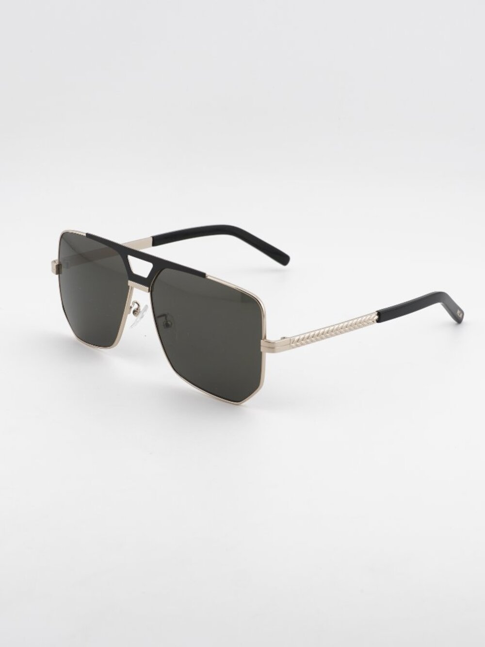 MCM MW0023-H 32A Sunglasses Black / Gold Aviator Frame, Smoke Lenses